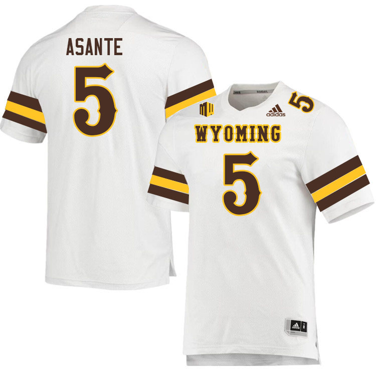Wyoming Cowboys #5 Ayir Asante College Football Jerseys Stitched Sale-White
